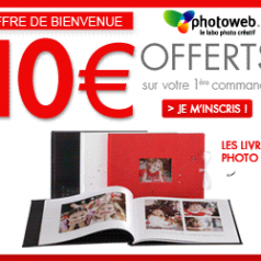 PHOTOWEB : 10 euros offerts sur votre premier livre photo !