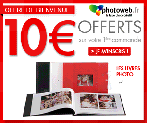 PHOTOWEB : 10 euros offerts sur votre premier livre photo !