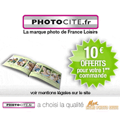 PHOTOCITE : 10 euros de réduction sur votre premier livre photo !