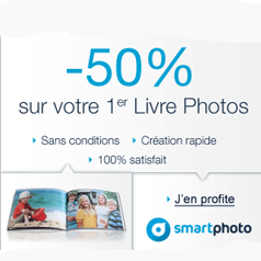 SMARTPHOTO : 50% de réduction sur votre premier livre photo