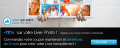 Remise de 70% sur le livre photo large par Smartphoto