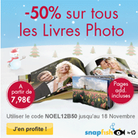 50% de remise sur les Livres Photo Snapfish