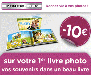 -10€ sur votre 1ère commande de livre photo sur Photocité