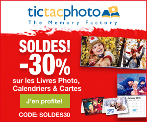 30% de réductions pour les soldes chez TICTACPHOTO !